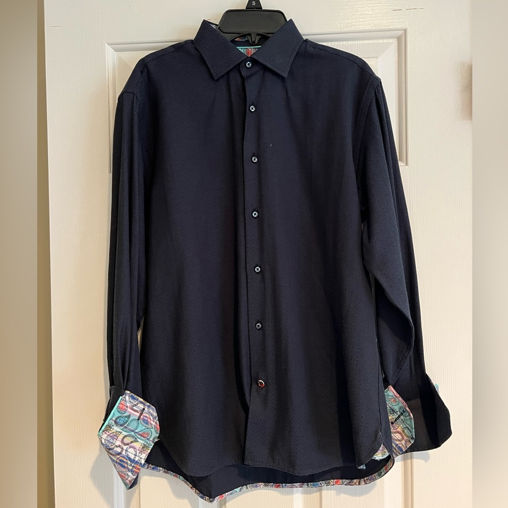 Luchiano Visconti Men’s Navy Dress Shirt